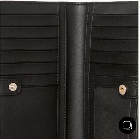 KATE SPADE ♠️ LEATHER SAFFIANO LARGE BLACK LADIES WALLET OUTSIDE ZIP POCKET NWOT - Picture 6 of 7
